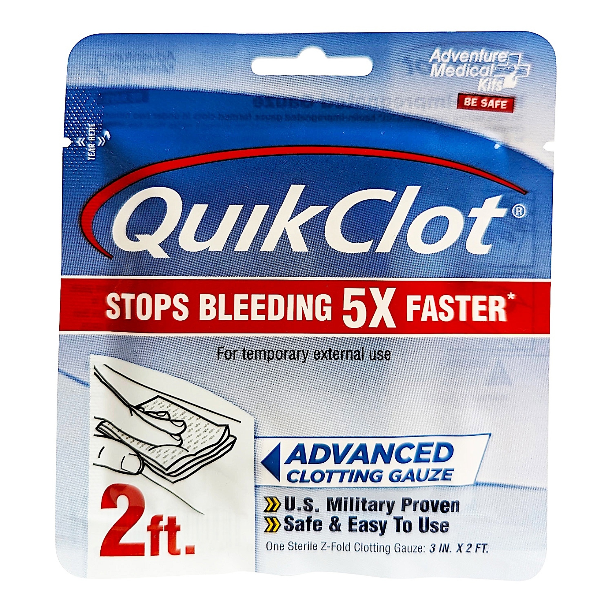 Kemp USA QuikClot Advanced Clotting Gauze — 3in. x 24in., Model# 11-060